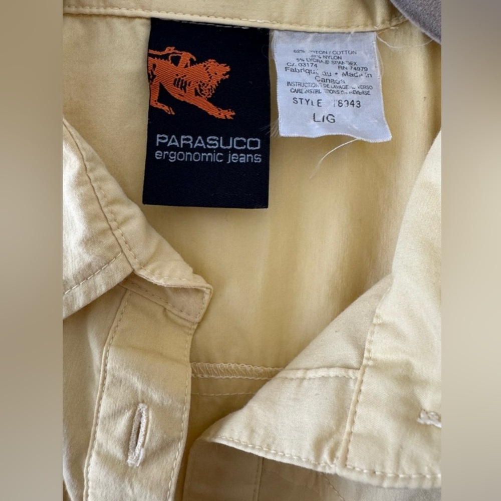 Parasuco Vintage Y2k Yellow sleeveless Button
Up Shirt M/L - Picture 5 of 11